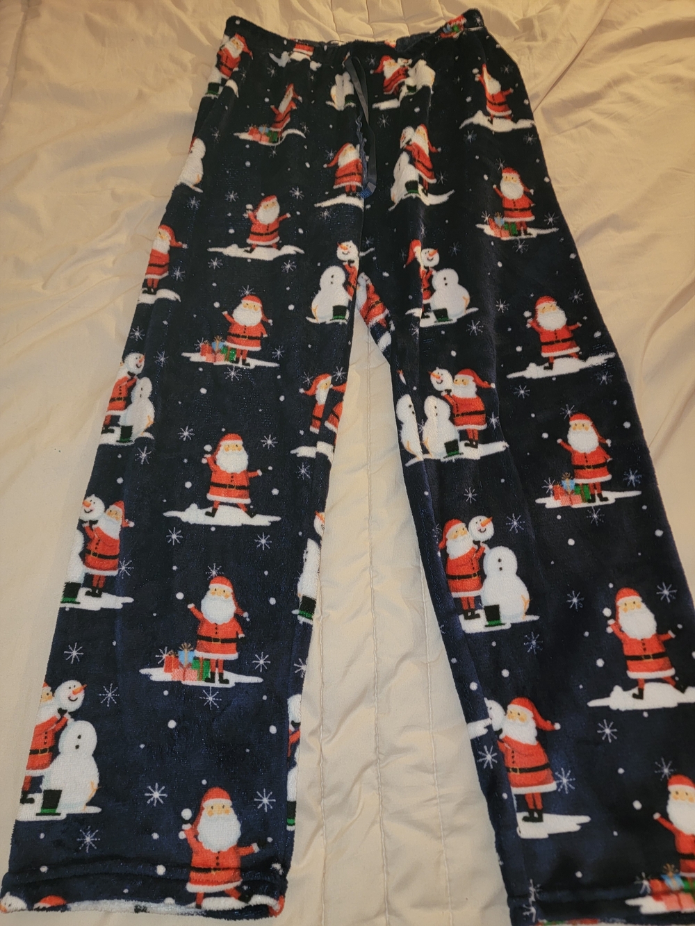Woman's Holiday Santa & Snowman Pajama Pants - Navy